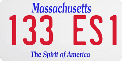 MA license plate 133ES1