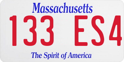 MA license plate 133ES4