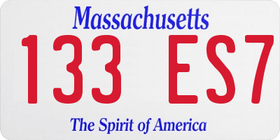 MA license plate 133ES7