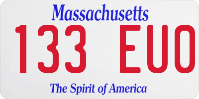 MA license plate 133EU0