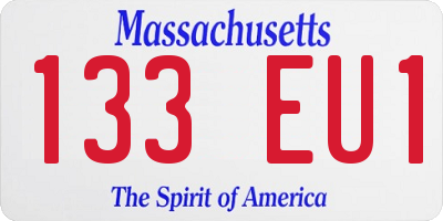 MA license plate 133EU1