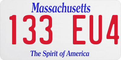MA license plate 133EU4