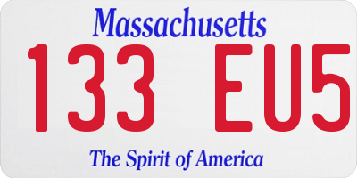 MA license plate 133EU5