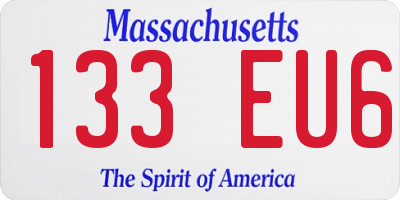 MA license plate 133EU6