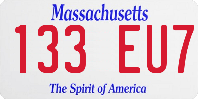 MA license plate 133EU7