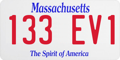 MA license plate 133EV1