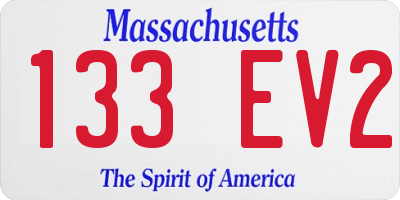 MA license plate 133EV2