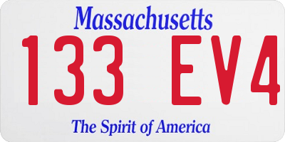 MA license plate 133EV4