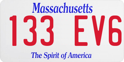 MA license plate 133EV6