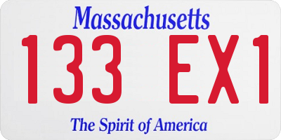 MA license plate 133EX1