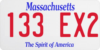 MA license plate 133EX2