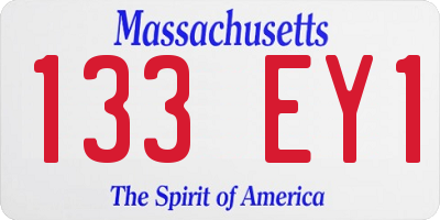 MA license plate 133EY1