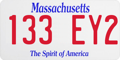 MA license plate 133EY2