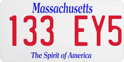 MA license plate 133EY5