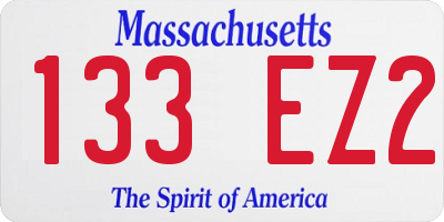 MA license plate 133EZ2