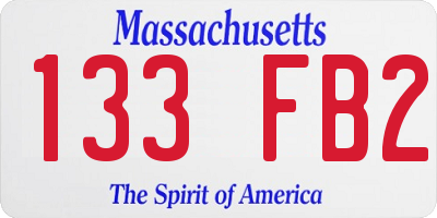 MA license plate 133FB2