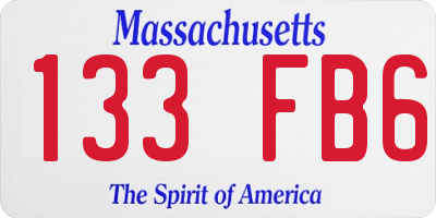 MA license plate 133FB6