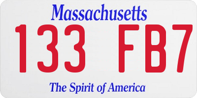 MA license plate 133FB7