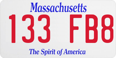 MA license plate 133FB8