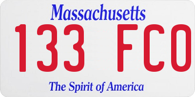MA license plate 133FC0