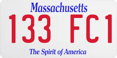 MA license plate 133FC1