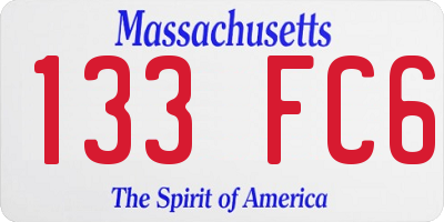 MA license plate 133FC6