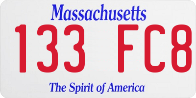 MA license plate 133FC8