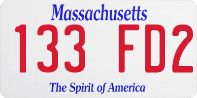 MA license plate 133FD2