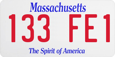 MA license plate 133FE1
