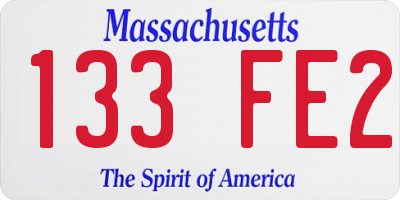 MA license plate 133FE2