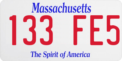 MA license plate 133FE5