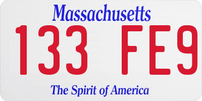 MA license plate 133FE9