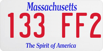 MA license plate 133FF2