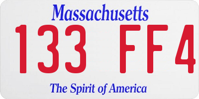 MA license plate 133FF4