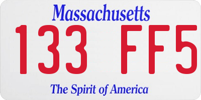 MA license plate 133FF5