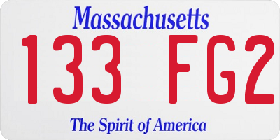 MA license plate 133FG2