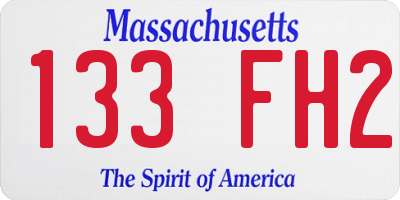 MA license plate 133FH2