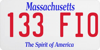 MA license plate 133FI0