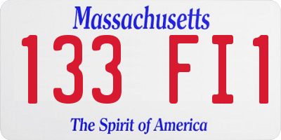 MA license plate 133FI1