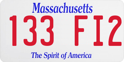 MA license plate 133FI2