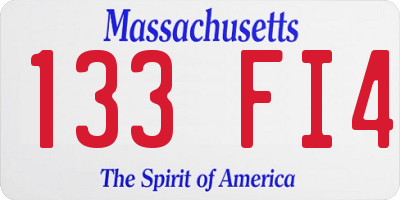 MA license plate 133FI4