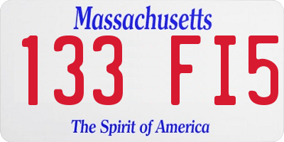 MA license plate 133FI5