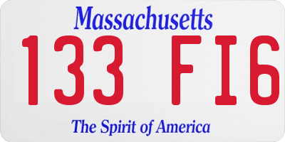 MA license plate 133FI6