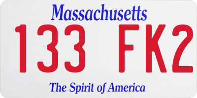 MA license plate 133FK2