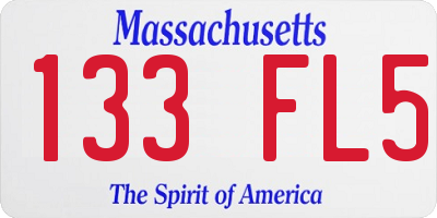 MA license plate 133FL5