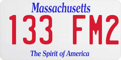 MA license plate 133FM2