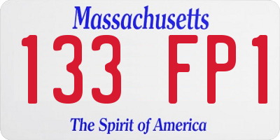 MA license plate 133FP1