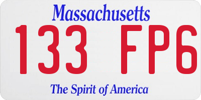 MA license plate 133FP6