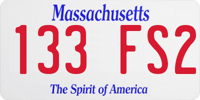 MA license plate 133FS2
