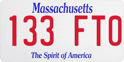 MA license plate 133FT0